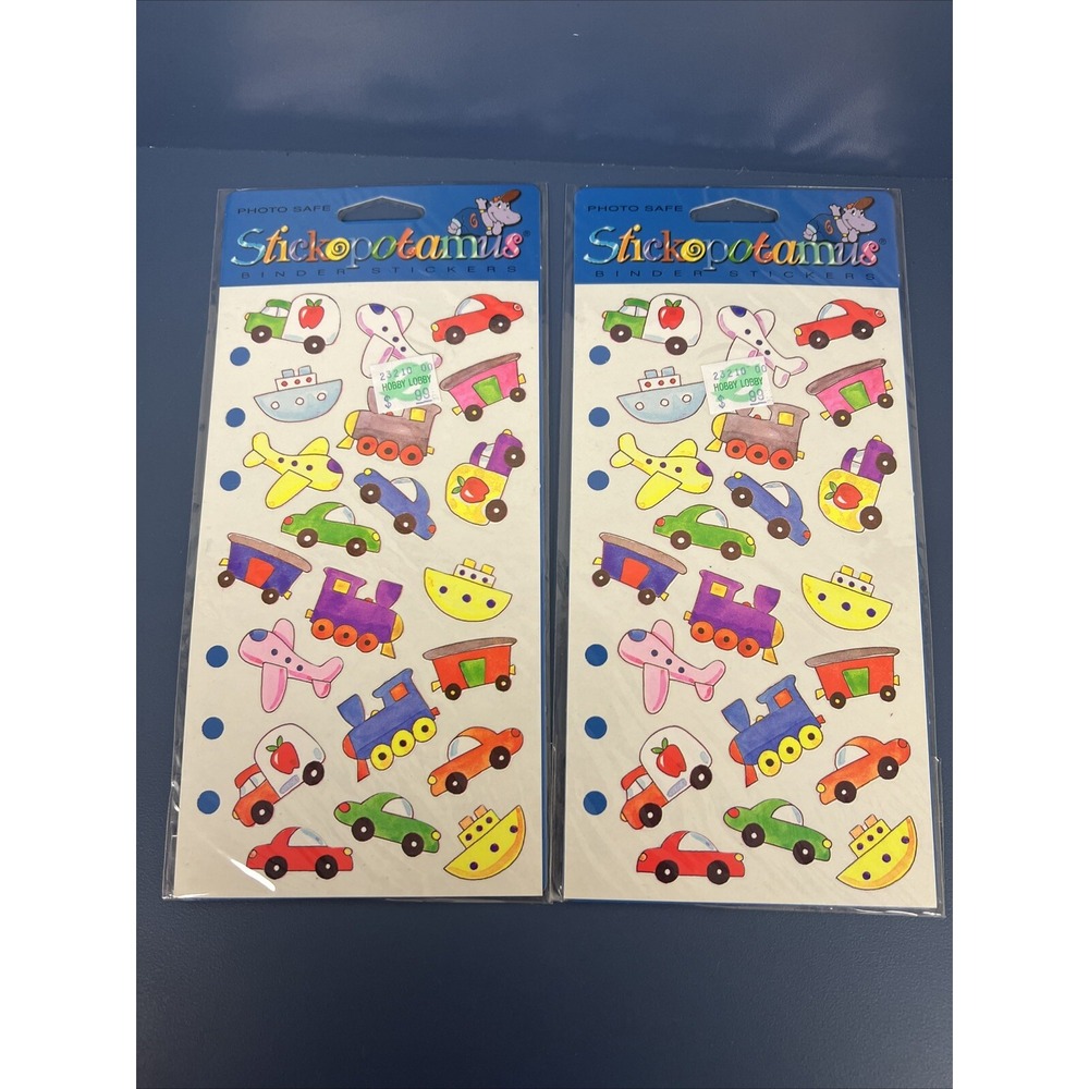 Lot Of 7 Stickopotamus Binder Stickers Numbers Africa Animals Transportation New - Picture 5 of 9